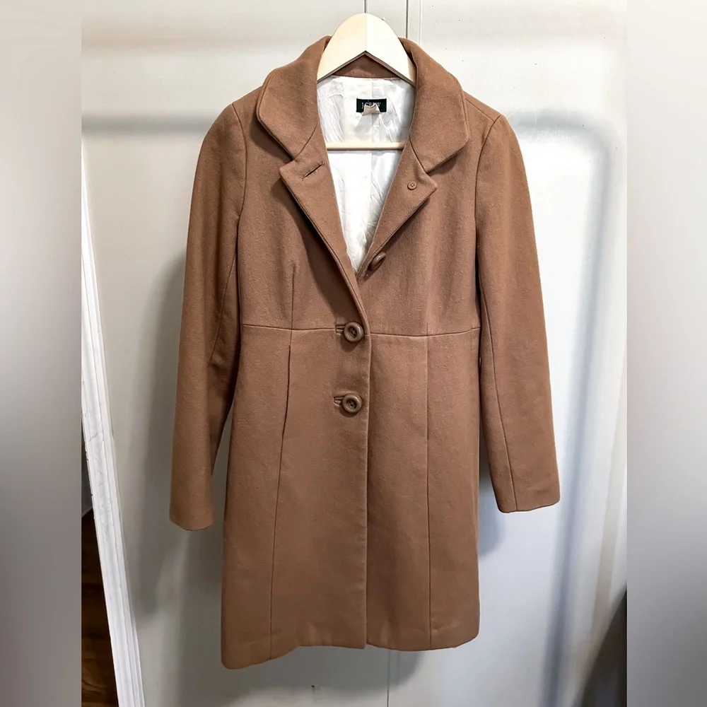 J. Crew Women’s Brown Wool Pea Coat size 0 - Picture 1 of 5